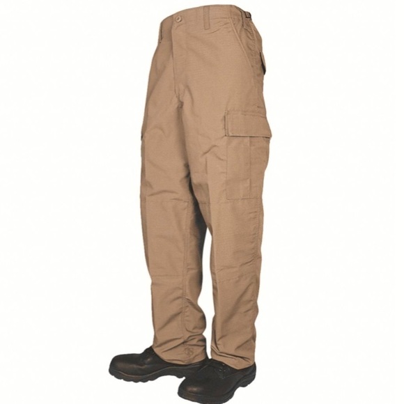 Tru-Spec Med Regular Cargo Pants Tan Rip Stop Tactical Hunting Hiking Fishing - Picture 1 of 12